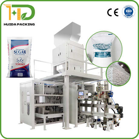 Китай OEM 50 кг сахарная автоматическая упаковка и линия паллетизации | Food-Grade Machine Machine Factory | CE/FDA сертифицирован